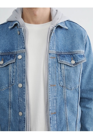 Lcw Jeans İndigo Standart Kalıp Kapüşonlu Erkek Jean Mont