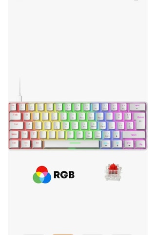 Aymestore T60 Kırmızı Switch Rgb Klavye Kablolu Gaming Oyuncu Klavyesi