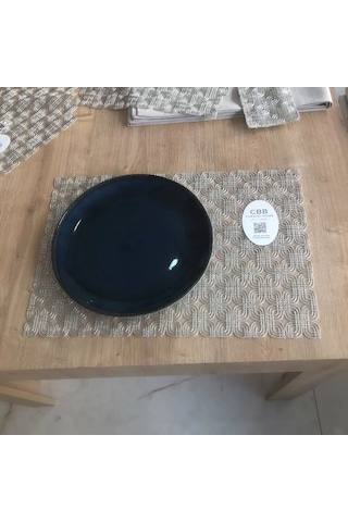 Gees Global Sofra Takımı Orion Gardenya Keten Yemek Takımı 160x260 Masa Seti 26 Parça Runner Set Platin Gbzs