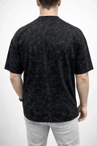 Valensdesign Erkek Premium Tişört Osy Yumuşak Dokulu Yıkamalı Oversize T-shirt - Siyah
