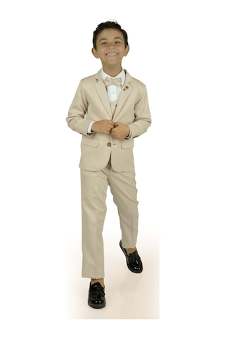 6 Düğme Yelekli Ceketli Çocuk Tam Takım Elbise Mnk0523 001