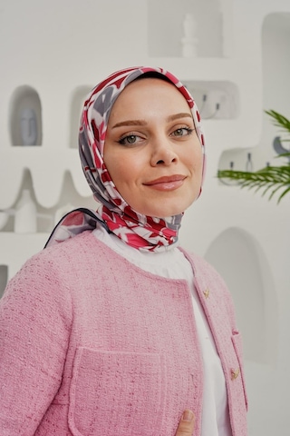 Afvente Yaprak Desen Bordo Soft Pamuk Eşarp