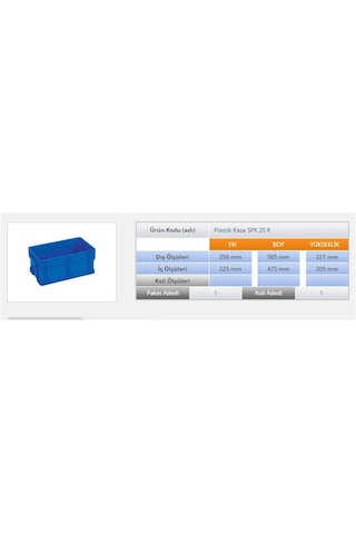 Sembol Plastik Spk 20 K Özel Ölçülü Plastik Kasa Gri