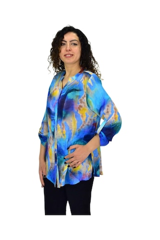 Shine Kadın Uzun Kol Gömlek Bgl-st04662 Mavı