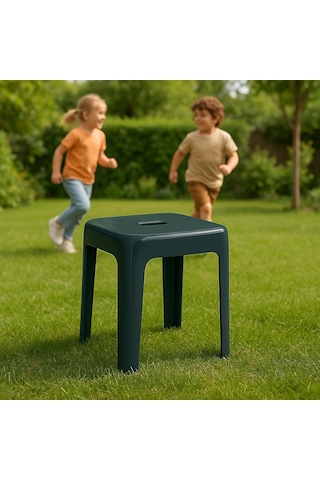 Saban Tabure Sağlam Plastik Kırılmaya Dayanıklı Bahçe, Balkon ,banyo Gri