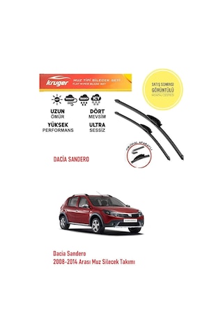 Dacia Sandero 2011 Model Muz Silecek Takımı Araca Özel Aparat