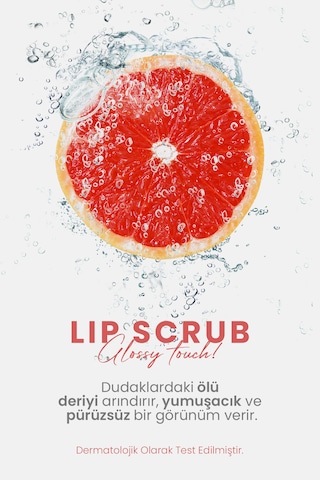 Glossy Touch Dudak Peelingi Greyfurt Aromalı Pürüzsüz Ve Işıltılı Dudak Peelingi 25 Gr