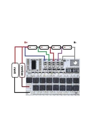 4s 100a Bms Koruma Kartı Lityum Batarya Balanslı Lifepo4 Protection Module