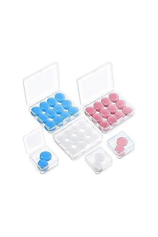 Uyku İçin 21 Çift Kulak Tıkacı Yeniden Kullanılabilir Kalıplanabilir Silikon Kulak Tıkacı Yumuşak Gürültü Azaltıcı Kulak Tıkacı, Mavi + Beyaz + Pembe