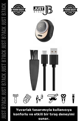 Just B7ack Seyahat Mini Taşınabilir Kablosuz Tıraş Makinesi