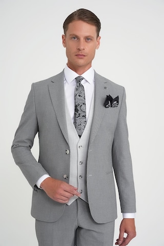 Efor Slim Fit Fleto Cep Pötikare Desenli Yelekli Siyah Takım Elbise Tk 922 Siyah