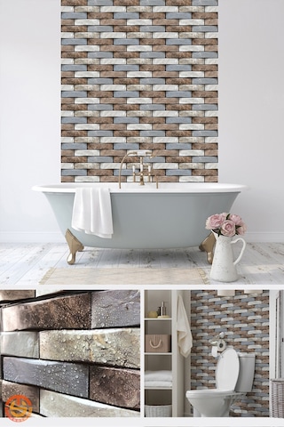 Technosmart 10adet 30x30cm 3d Kendinden Yapışkanlı Duvar Kaplama Su Geçirmez Dekorasyon Mutfak Banyo