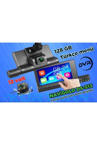 4inç Dokunmatik 3 Kameralı Araç İçi Dvr 128 Gb 12 Volt