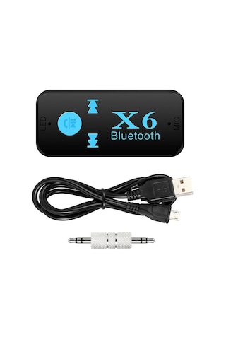 X6 Bluetooth Müzik Alıcısı 3.5 MM Aux Adaptör Araç Kiti