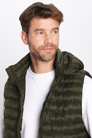 Tudors Erkek Slim Fit Dar Kesim Astarlı Rüzgar Geçirmez Cepli Haki Çıkarılabilir Kapüşonlu Şişme Yelek-32083 Haki