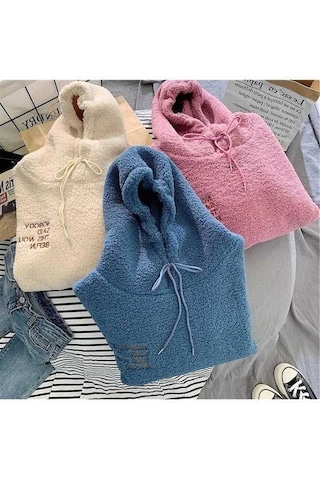 Novahub Yumuşak Peluş Kazak Kadın Mor, Sonbahar Kış Rahat Uzun Kollu Kazak Top, Uzun Kollu Gevşek Kadın Kazaklar, Evde Giyim Mor