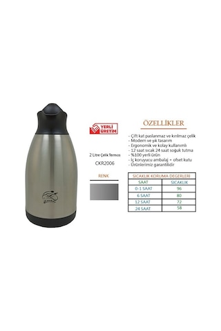 Cooker 2 Litre Çelik Termos Ckr2006