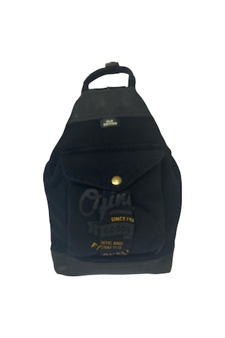 Old Cotton Cargo Kaliteli Küçük Boy Tek Gözlü Vintage Salaş Disayn Sırt Günlük Gezi Trekking Çantası S Boy 19cmx32cm Siyah
