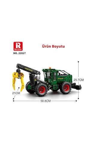 Reobrix Technic 22027 Kütük Taşıyıcı Log Skidder Kumanda&motorlu Yaratıcı Yapı Blok Seti Building Blocks - 1741 Parça