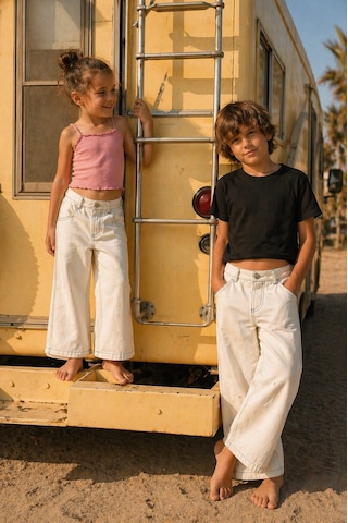 Baby Lory Kids Store Unisex Beyaz Bol Paça Pantolon
