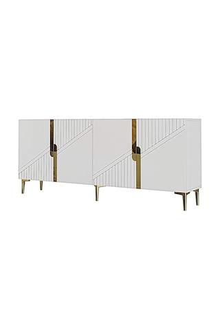 Ceneyra Ka1828BG Evva Konsol Ve Tv Sehpası Beyaz-gold 180cm