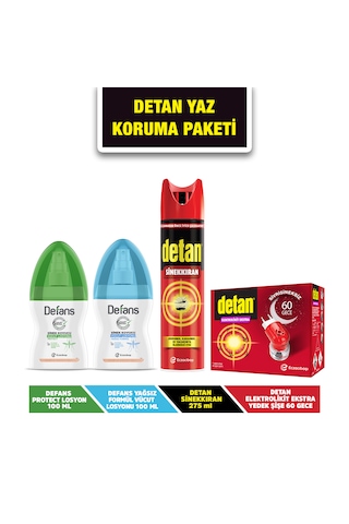 Defans Protect Losyon + Defans Yağsız Losyon + Detan Sinekkıran + Detan Elektrolik Likit + Yedek Şişe