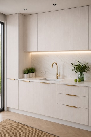 Deconitte Premium Açık Bej Meşe Ahşap Desenli Kendinden Yapışkanlı Pvc Mobilya Dolap Tezgah Kaplama Folyosu 60x100 Cm