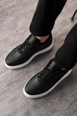 Siyah Beyaz Günlük Erkek Sneaker Ayakkabı -182 Siyah - Beyaz
