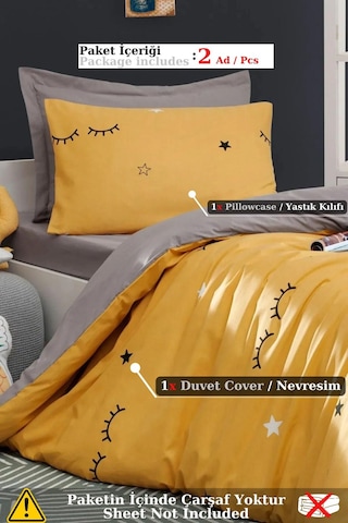 Eponj Home Junior Nevresim Seti Tek Kişilik Dide Sarı Sarı