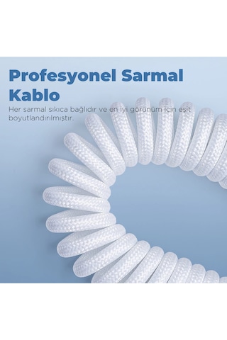 Mekanik Klavyeler İle Uyumlu Coiled Cable- Örgülü Sarmal Type-c Klavye Kablosu
