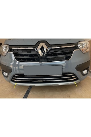 Renault Express Krom Ön Tampon Alt Çıta 3 Prç 2021 Paslanmaz Ç.