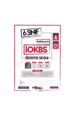 2026 6.sınıf Maarif Modeli İOKBS-Bursluluk 6lı Deneme Sınav Paketi Yeni Sistem Dijital Çözümlü