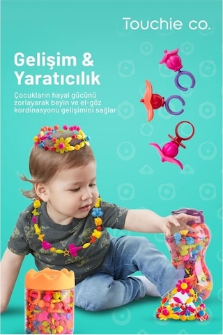 Touchie Co. 169 Parça Plastik Takı Yapım Seti Kız Çocukları Için