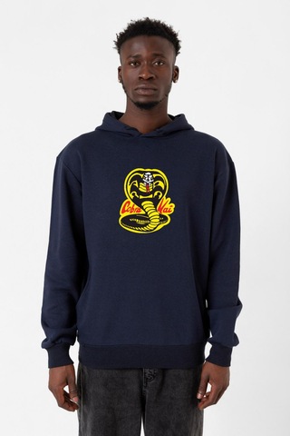 Cobra Kai Logo Lacivert Erkek 3ip Kapşonlu Lacivert