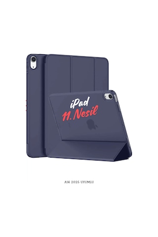 Apple Uyumlu iPad 11. Nesil A16 2025 11 İnç Standlı Katlanabilir Fuchsia Smart Cover Tablet Kılıfı Kılıf