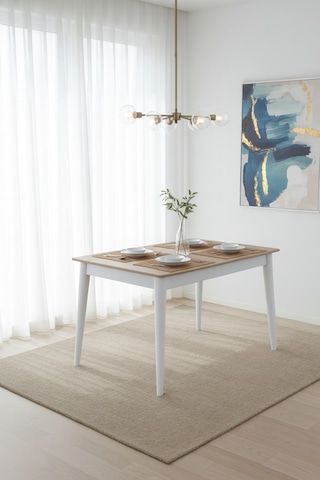 Dfy101 Mdf Yemek Masası Modern Minimalist Mutfak Salon Masası Şık Kullanışlı Dekoratif Tasarım Koyu Ceviz-beyaz