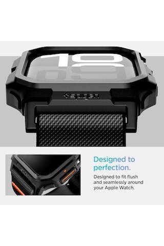 Watch 42mm Seri 11/10 İle Uyumlu Kılıf & Kordon Lite Fit Pro Nefes Alabilen Hafif Dokuma Siyah Kayış