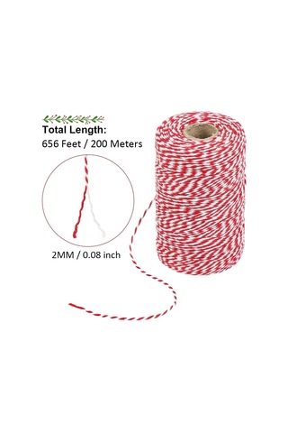 Tenn Well Kırmızı Ve Beyaz Sicim, 656 Feet 200m Pamuk Fırıncılar Fırıncılık İçin Sicim Kurdele, Kasaplar, El Diğer