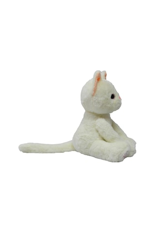 Sesli Sevimli Peluş Kedi Oyuncak 35 Cm Konuşan Miyavlayan Yumuşak Peluş Beyaz