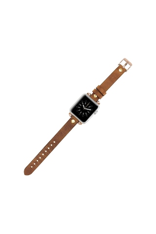 Apple Watch Uyumlu Deri Kordon 38-40-41mm Gt G19 Taba