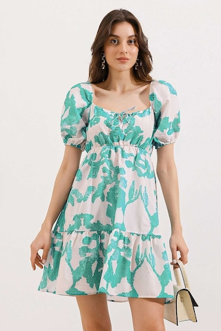 Bigdart 2351 Kloş Poplin Elbise - D. Mint 001