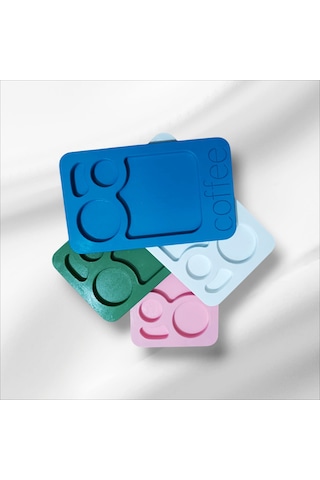 Ahşap Boyalı-vernikli Beyaz Kahve Sunumluk 6 Adet