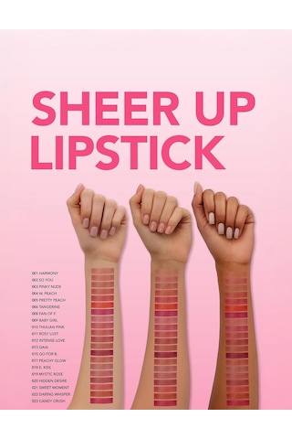 Flormar Nemlendirici Parlak Ruj- Sheer Up Lipstick - 003 Pinky Nude - 8682536012010 Genel