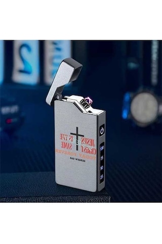 Trendooze Şarjlı Sunshine022 Elektronik Çakmak Gri Rüzgar Geçirmez Çift Arklı Usb-c Gri