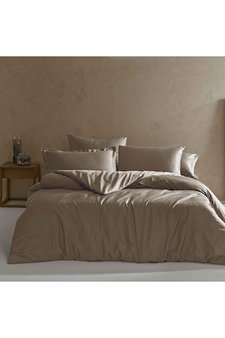 Linens Mix&match Pamuk Saten Tek Kişilik Nevresim Kılıfı Kahve