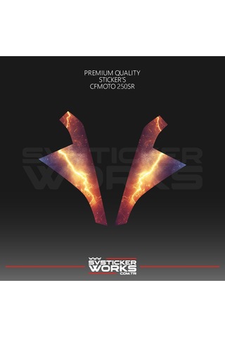 Cfmoto 250sr Sticker Ön Kafa Kaplama Modeli Hazır Kit Şimşek Sticker Desen Kaplama