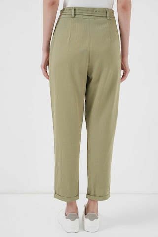 Gabria Kemerli Duble Paça Keten Pantolon Haki