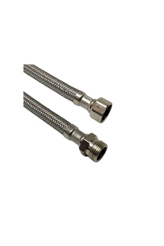Nipelli Çelik Flex Bağlantı, 3/8"-3/8", 70 Cm, Erkek Dişi Dişli 1