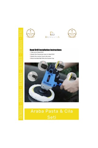 Pastacila Profesyonel Parlatıcı Yün Keçe Süngerli Pratik Parlaklık Veren Araba Pasta Cila Seti