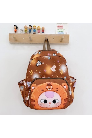 Sevimli Karikatürlü Sırt Çantası, Anaokullu İçin Hafif Ve Büyük Kapasiteli Portakal